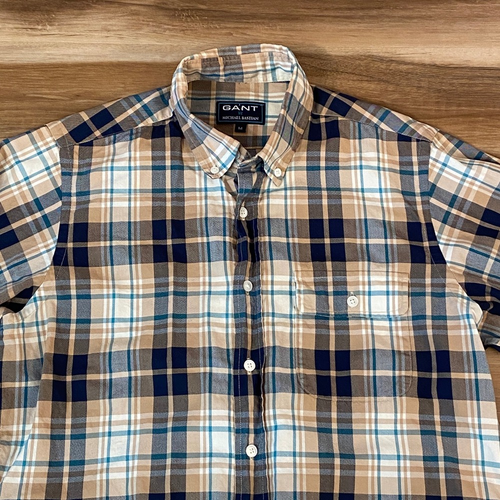 GANT Michael Bastian Oxford Shirt Mens Medium Plaid Button Down